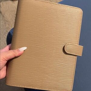 Alyssa Lenore x The Line Epi Leather Agenda in Latte brand new